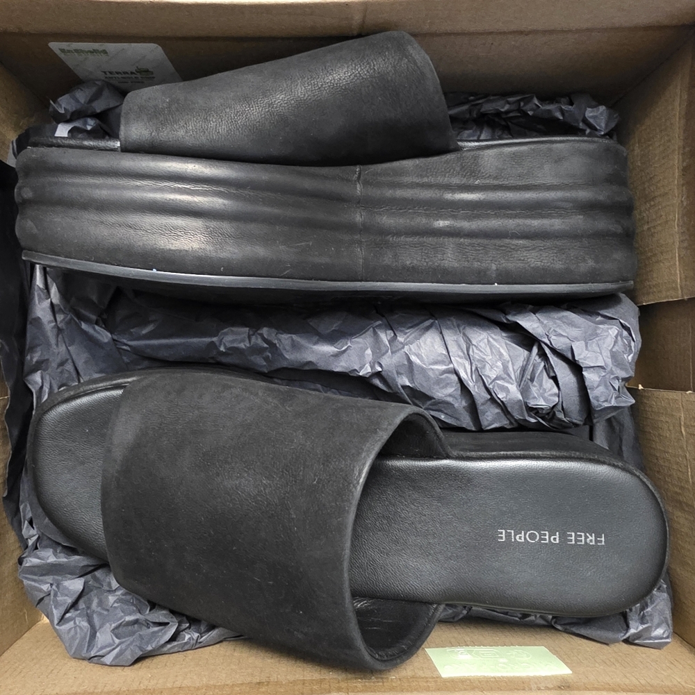 Free People Harbor Flatform Sandals Black Multiple Sizes New in Box - Picture 11 of 11